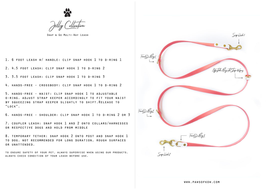 The  Snap + Go Multi-Way Leash (Moyen 5/8")